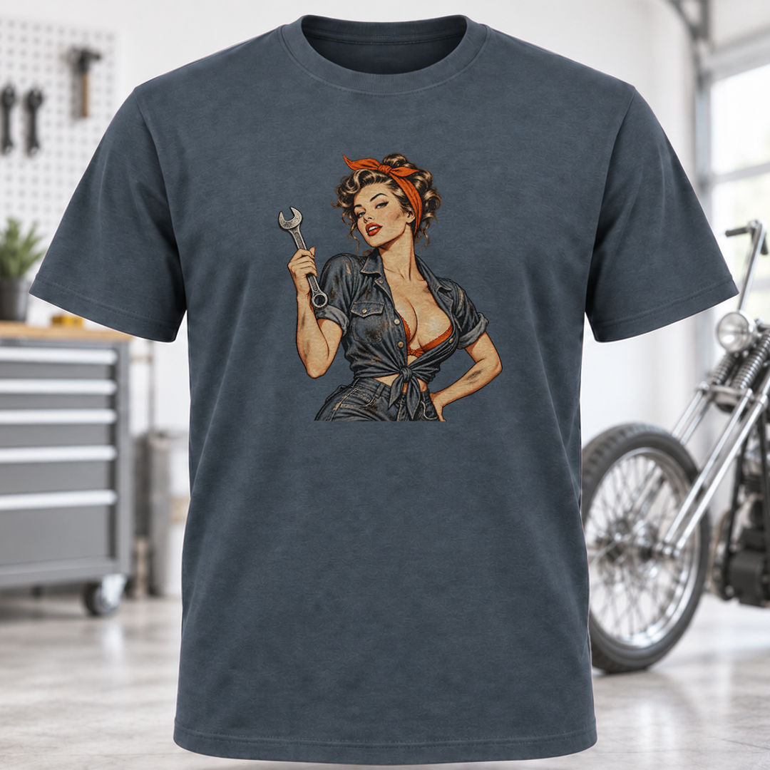 Retro Pin-Up Mechanic T-Shirt