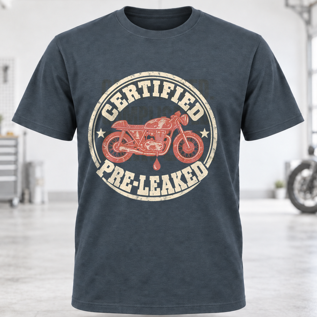 Certified Pre-Leaked Motorcycle T-Shirt