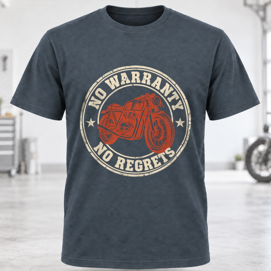 No Warranty No Regrets Motorcycle T-Shirt
