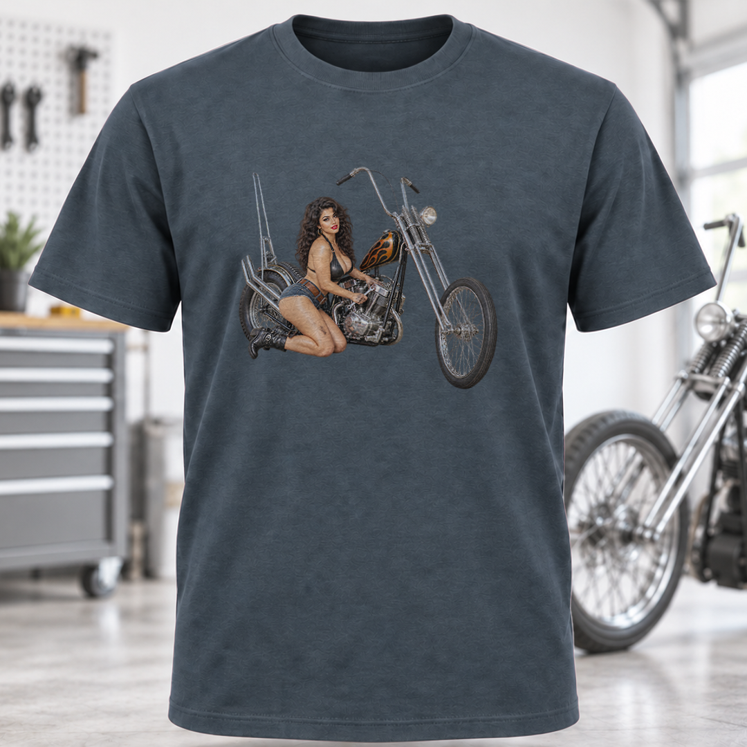 Biker Pin-Up Motorcycle T-Shirt