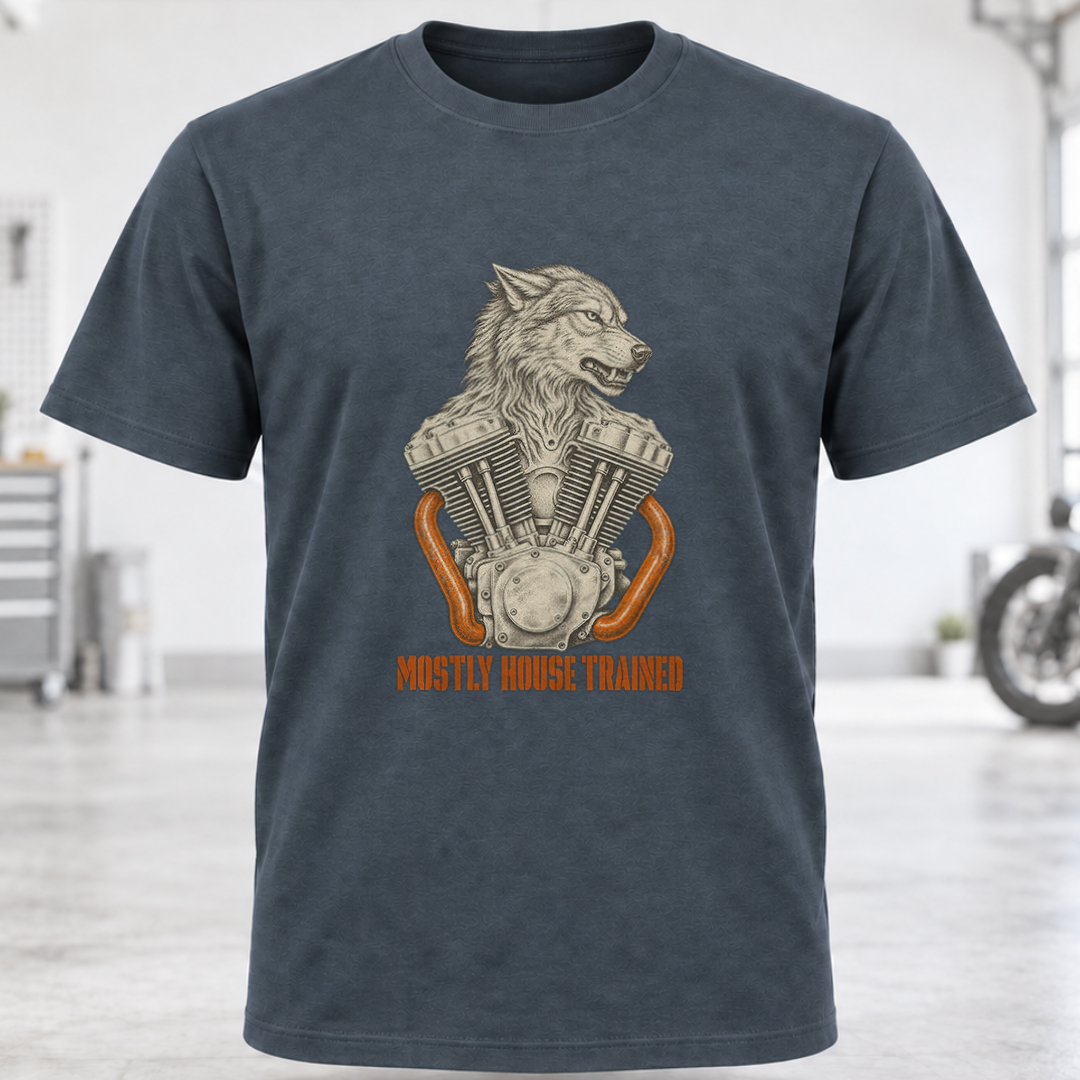 Wolf Motorcycle Engine T-Shirt