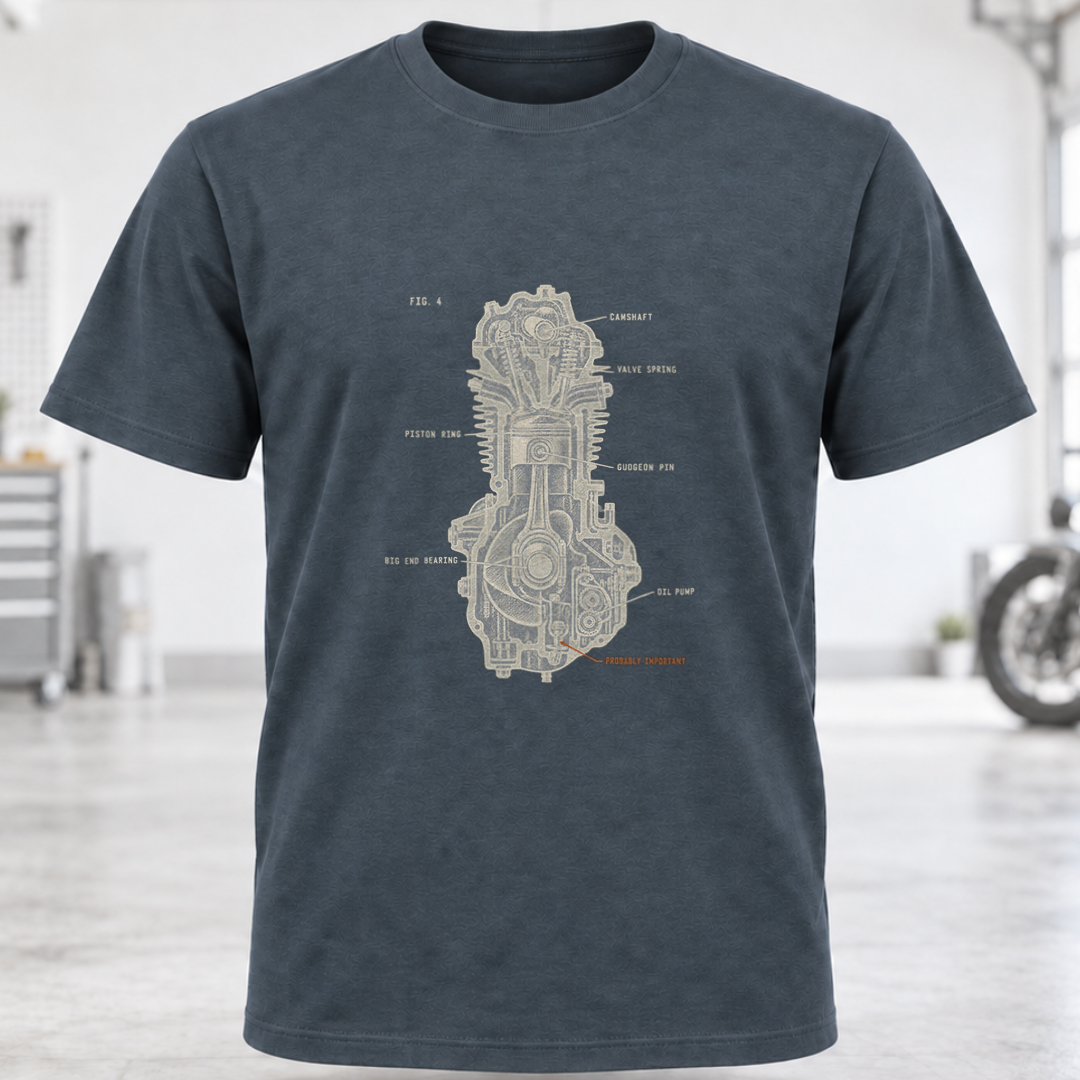 Vintage Engine Blueprint T-Shirt