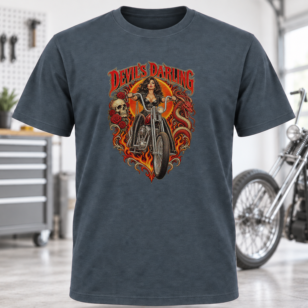 Devil’s Darling Gothic Biker T-Shirt