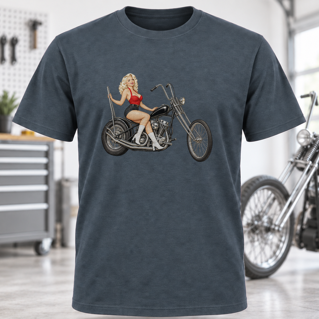 Vintage Pin-Up Chopper Rider T-Shirt