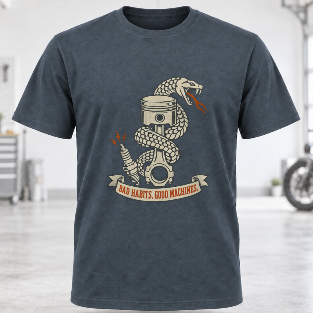 Snake Wrapped Piston T-Shirt
