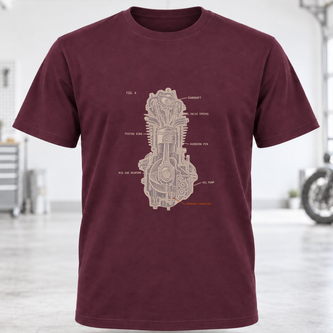 Vintage Engine Blueprint T-Shirt