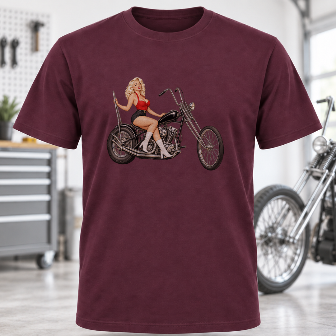Vintage Pin-Up Chopper Rider T-Shirt