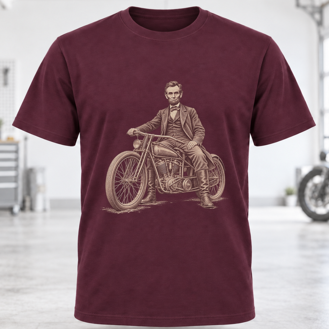 Abraham Lincoln Vintage Motorcycle T-Shirt