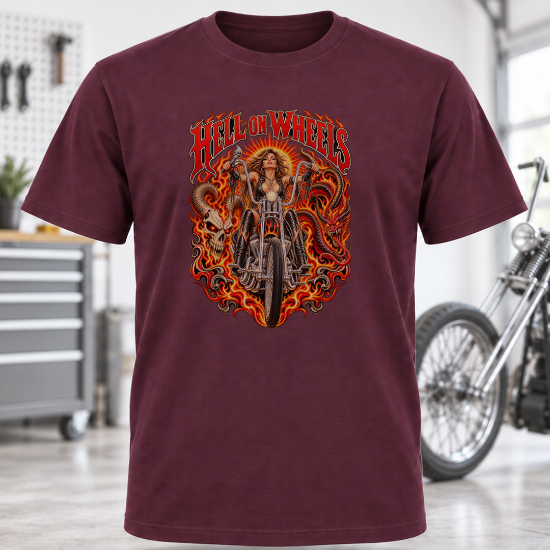 Hell on Wheels Chopper Graphic T-Shirt