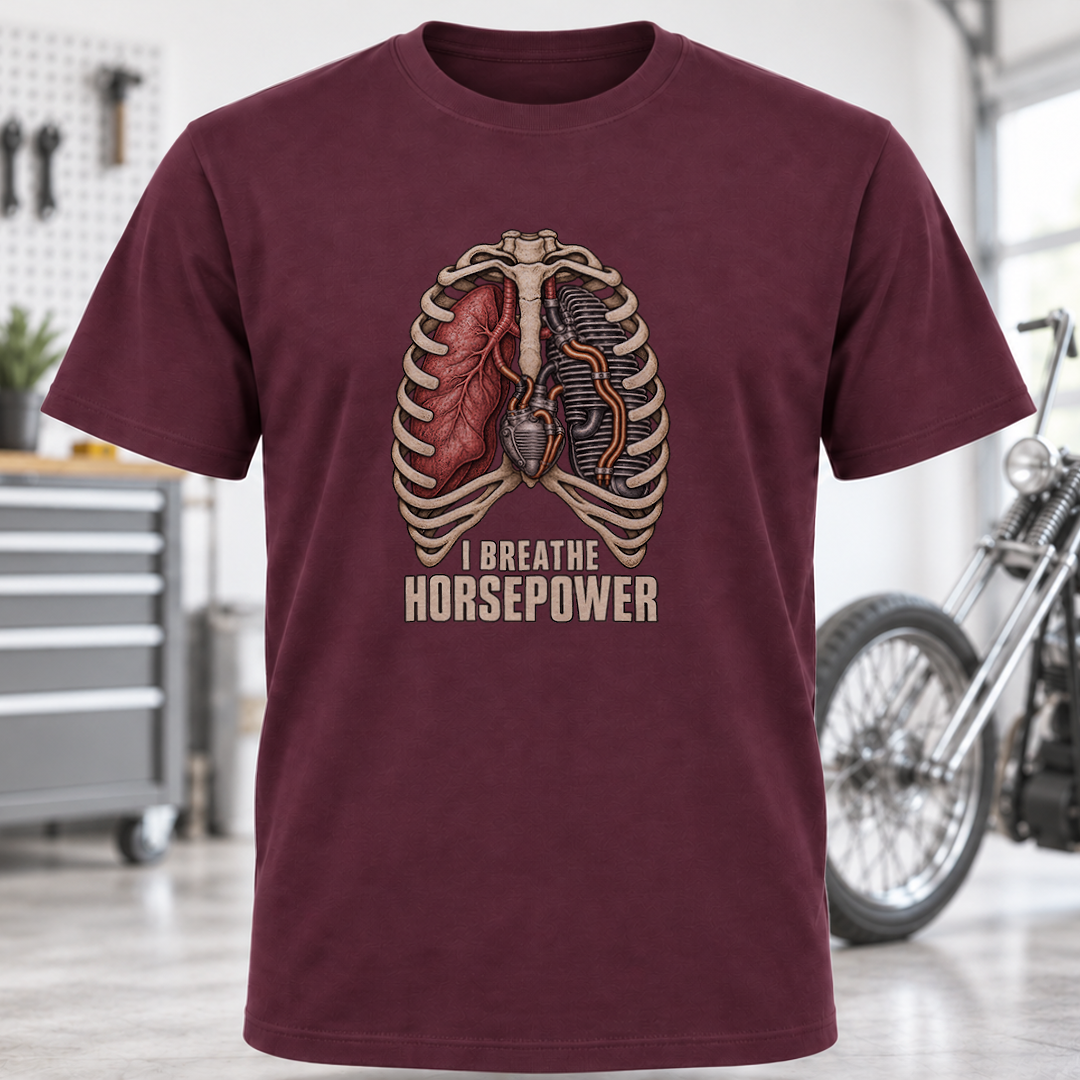 I Breathe Horsepower Ribcage Graphic T-Shirt