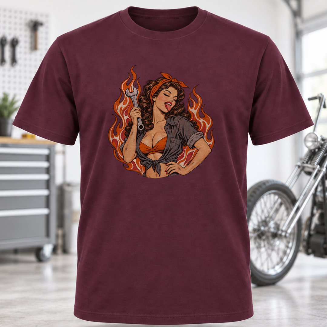 Fiery Pin-Up Girl T-Shirt