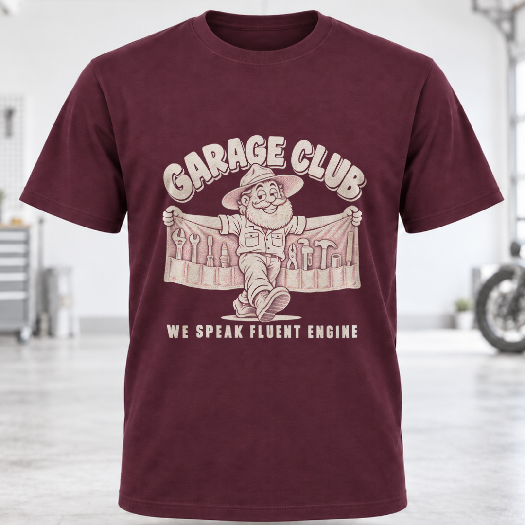 Garage Club T-Shirt - "We Speak Fluent Engine"