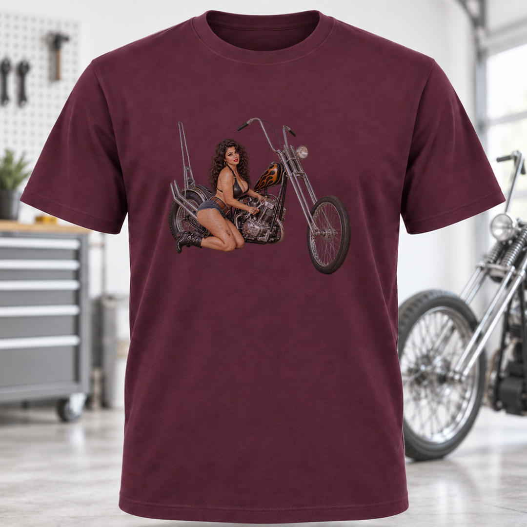 Biker Pin-Up Motorcycle T-Shirt