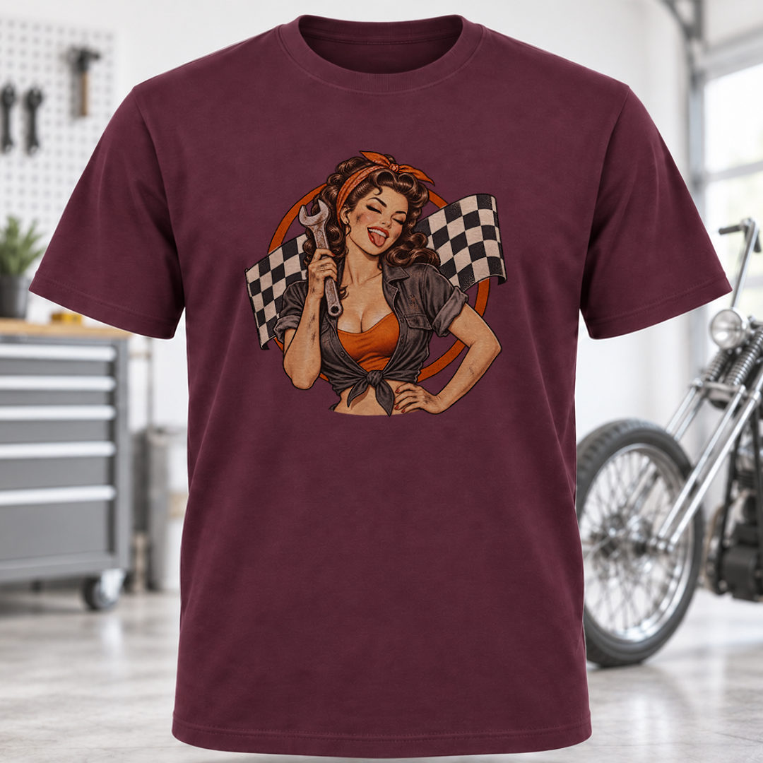Vintage Pin-Up Race Girl T-Shirt