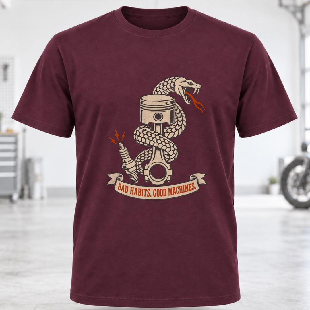 Snake Wrapped Piston T-Shirt