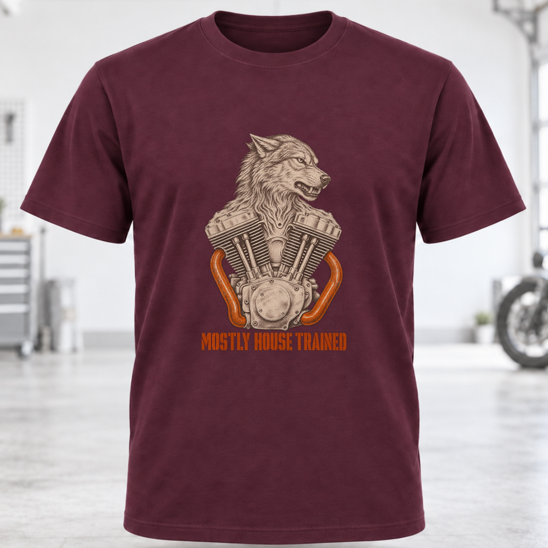 Wolf Motorcycle Engine T-Shirt