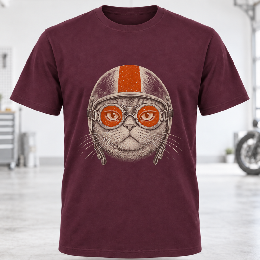 Retro Biker Cat T-Shirt