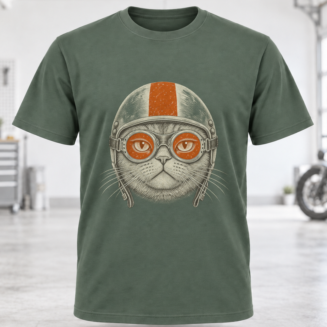 Retro Biker Cat T-Shirt