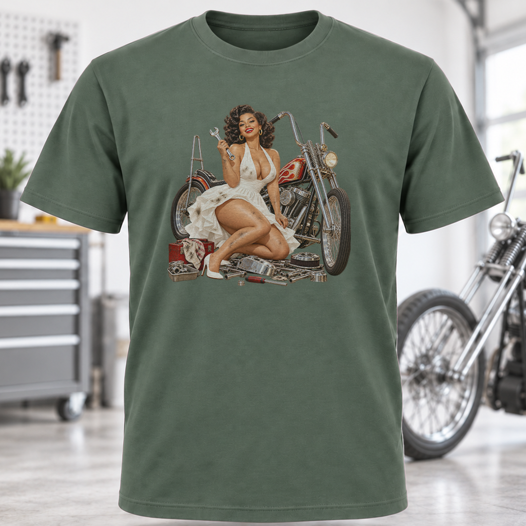 Pinup Mechanic Girl T-Shirt