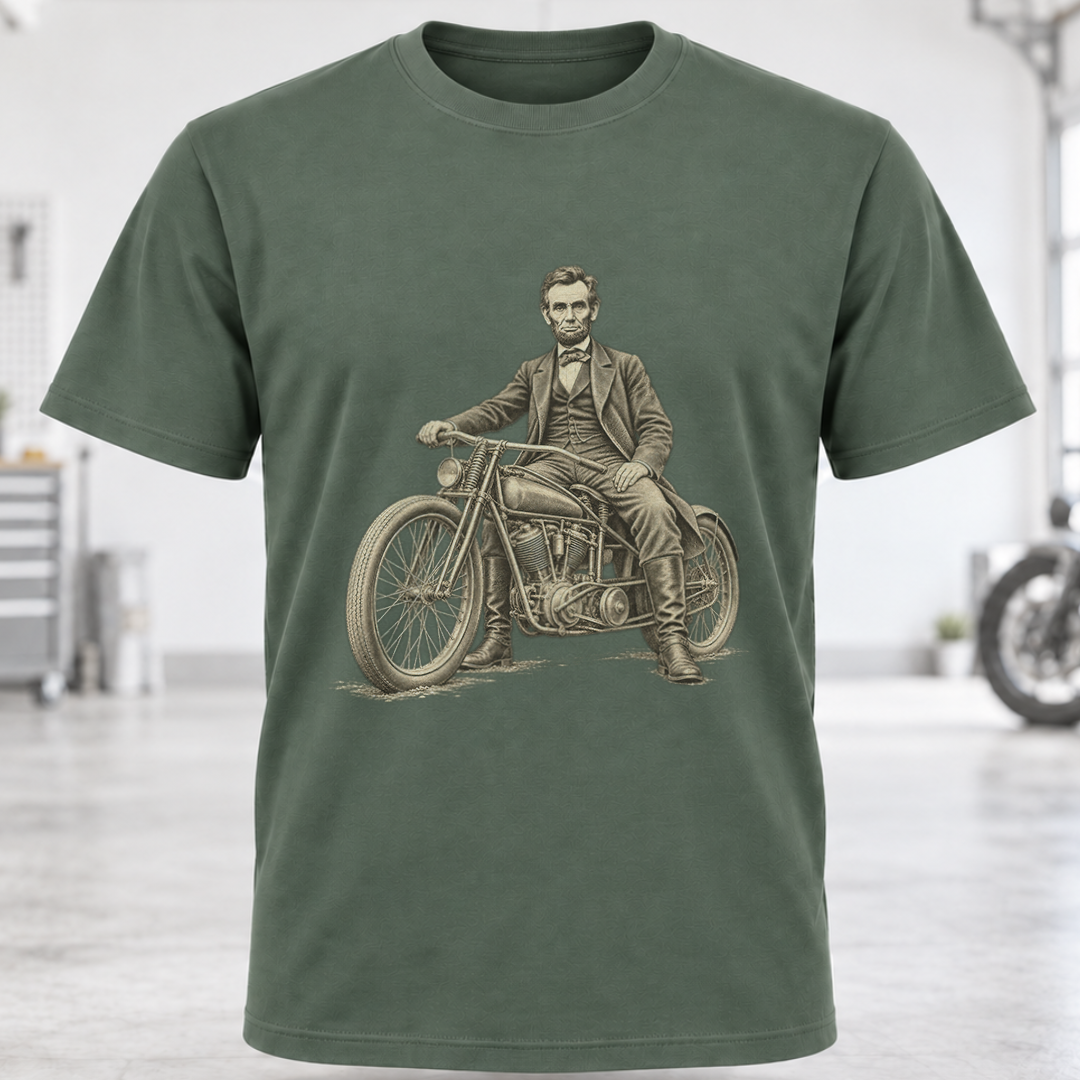 Abraham Lincoln Vintage Motorcycle T-Shirt
