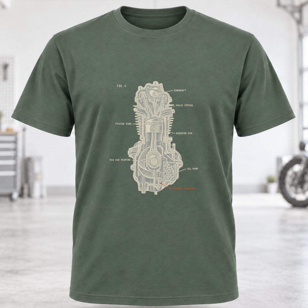 Vintage Engine Blueprint T-Shirt