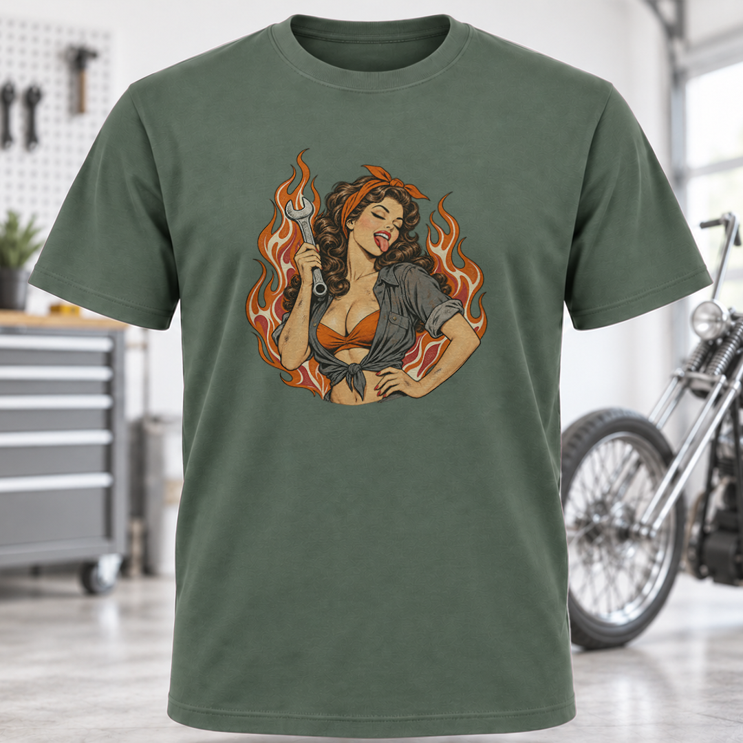 Fiery Pin-Up Girl T-Shirt