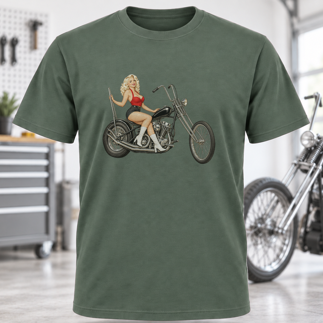 Vintage Pin-Up Chopper Rider T-Shirt