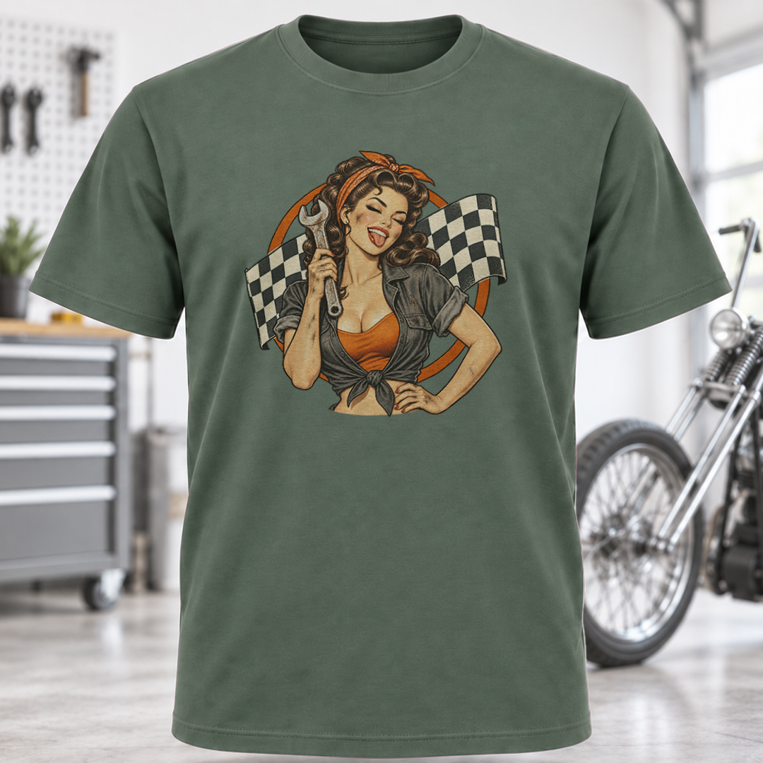 Vintage Pin-Up Race Girl T-Shirt