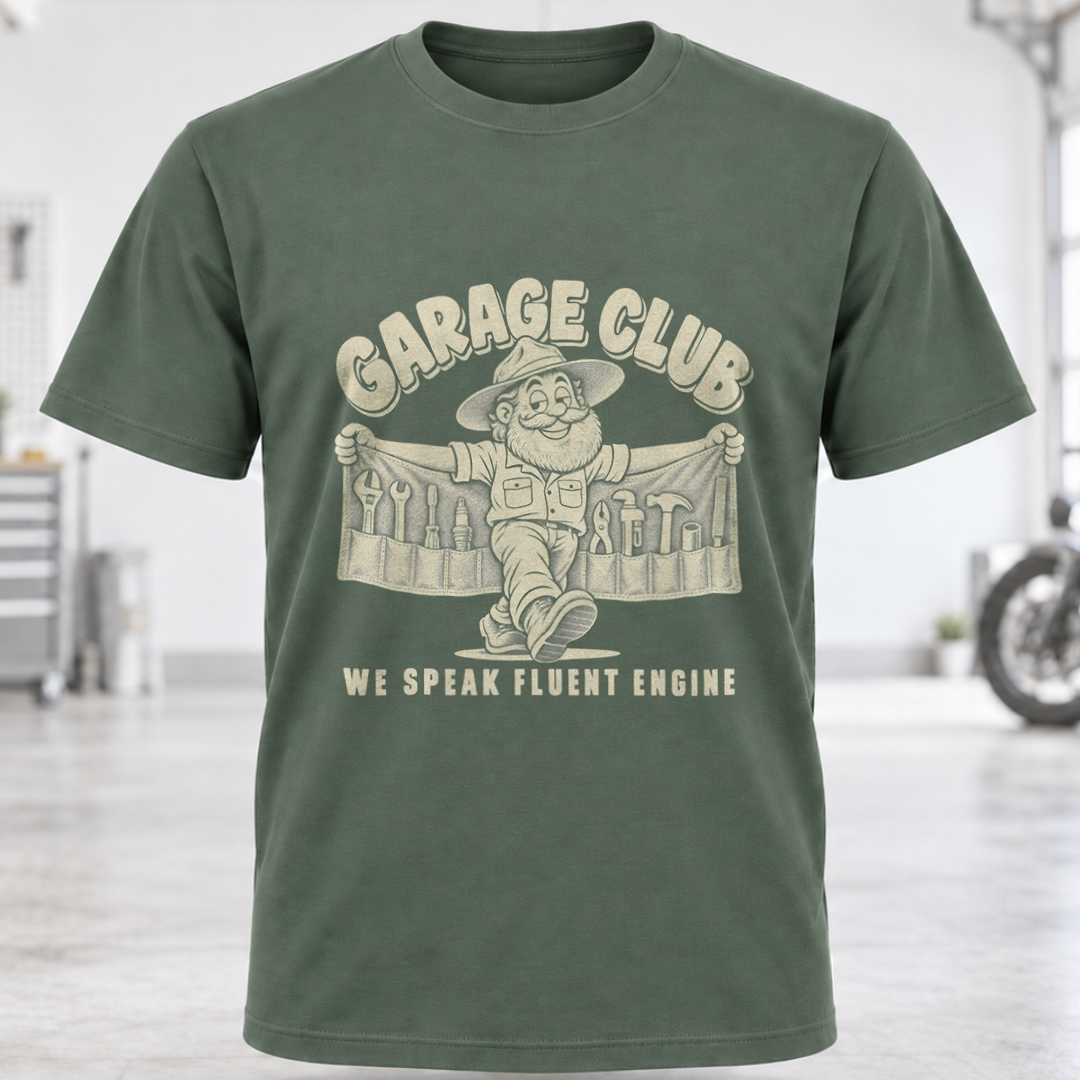 Garage Club T-Shirt - "We Speak Fluent Engine"