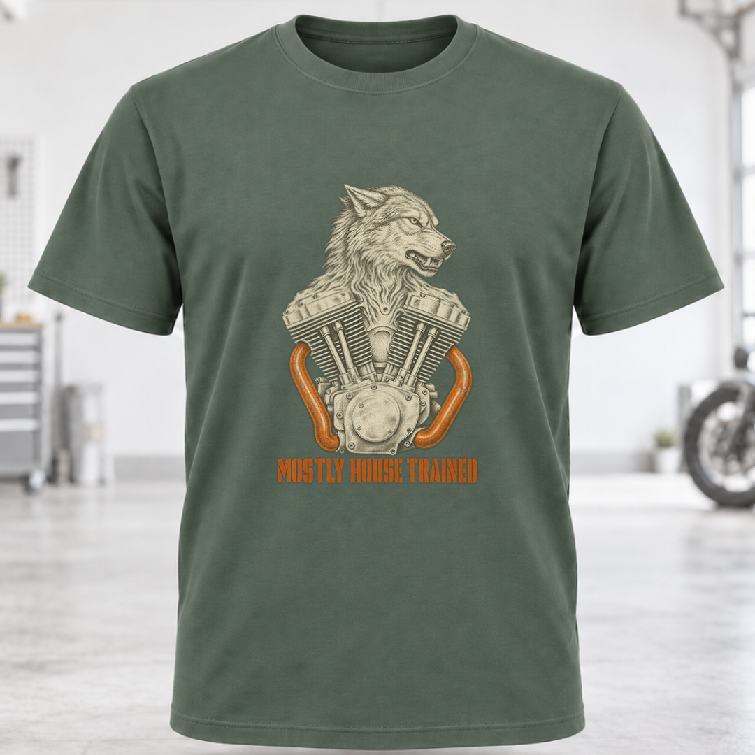 Wolf Motorcycle Engine T-Shirt