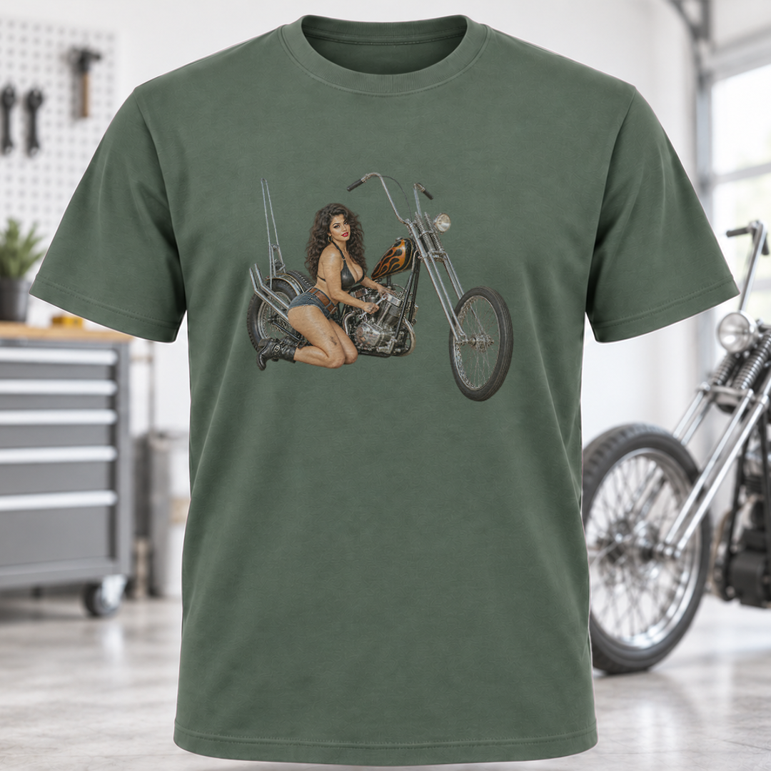 Biker Pin-Up Motorcycle T-Shirt